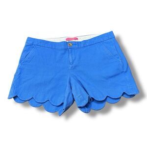 Lilly Pulitzer The Buttercup Short Blue Scalloped Hem Summer Women’s Size 10